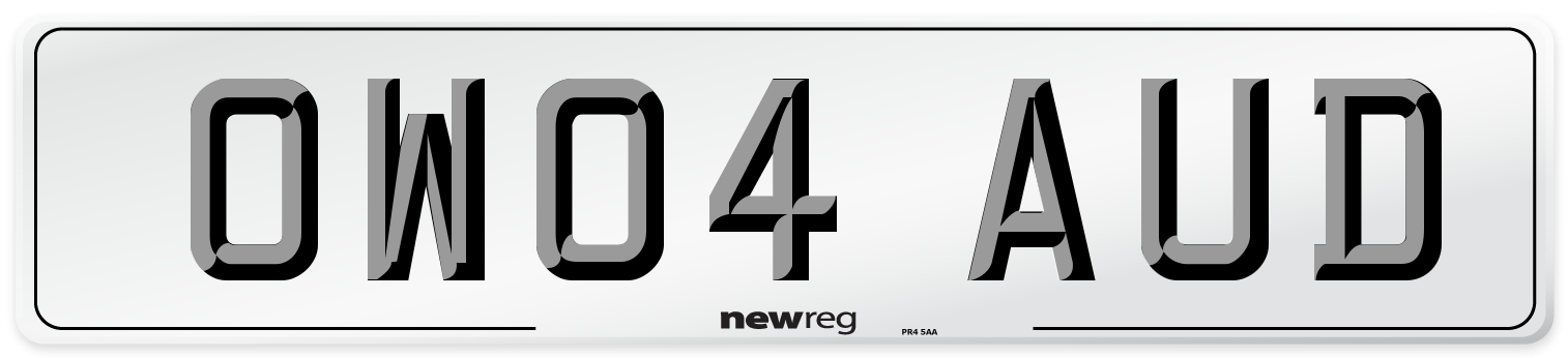 OW04 AUD Number Plate from New Reg